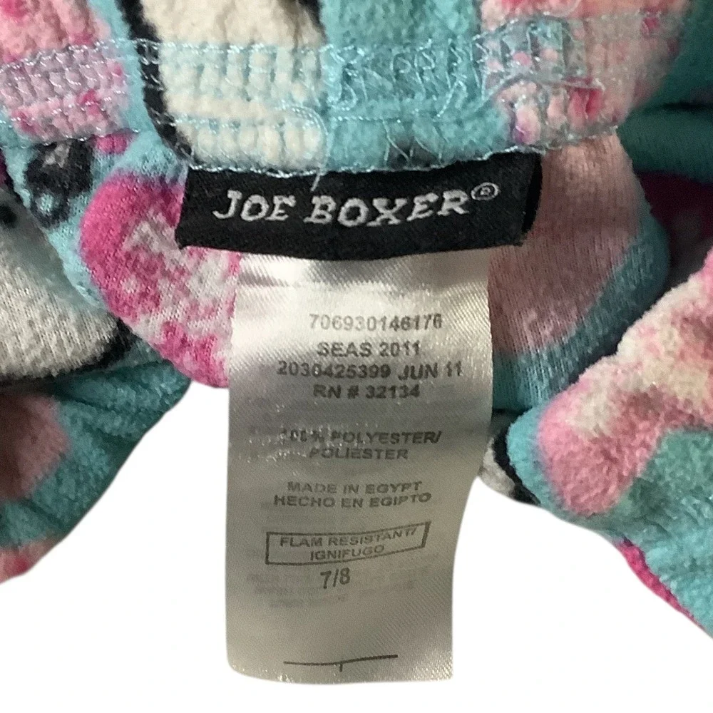 Joe Boxer‎ Pajama Pants Girls Size 7/8 Fleece Teal Penguin Christmas Sleepwear